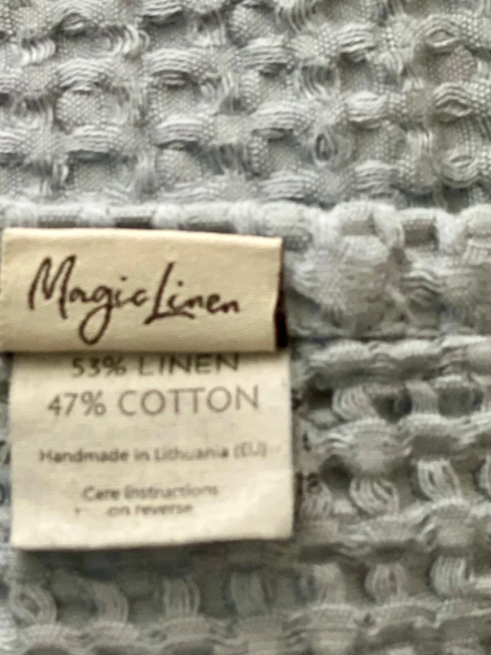 MagicLinen Waffle Weave Hand Towel & Washcloth Set - Light Gray Blue